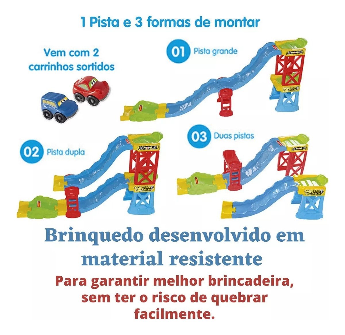 super pista com 2 carrinhos ramp racer 28 peças super pista com 2 carrinhos ramp racer 28 peças