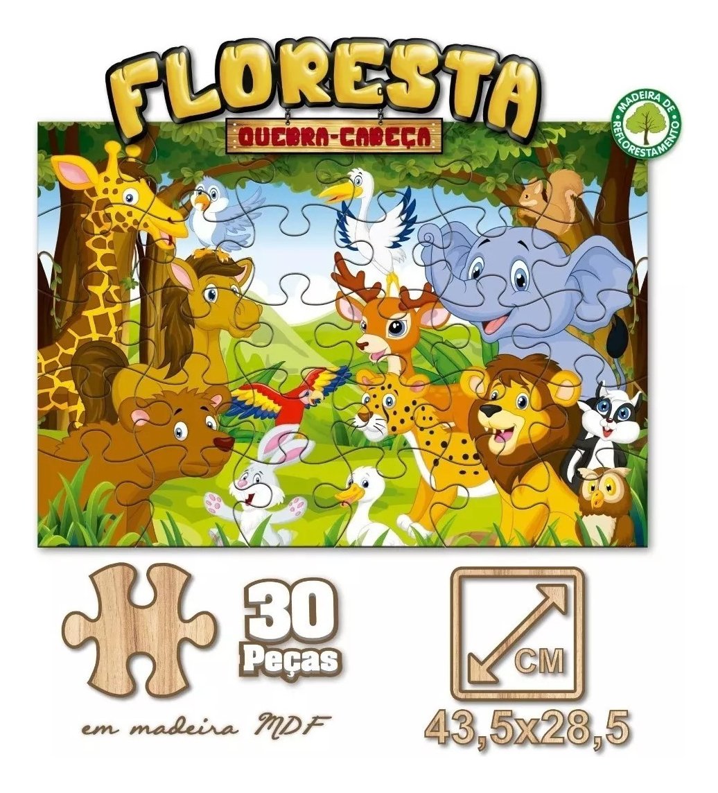 quebra cabeças floresta 30 peças pais e filhos quebra cabeças floresta 30 peças pais e filhos