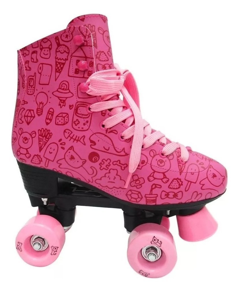 patins roller rosa 4 rodas desenho meninas patins roller rosa 4 rodas desenho meninas